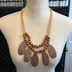 Cato 1946 Boho Styled Beaded & Leopard Necklace